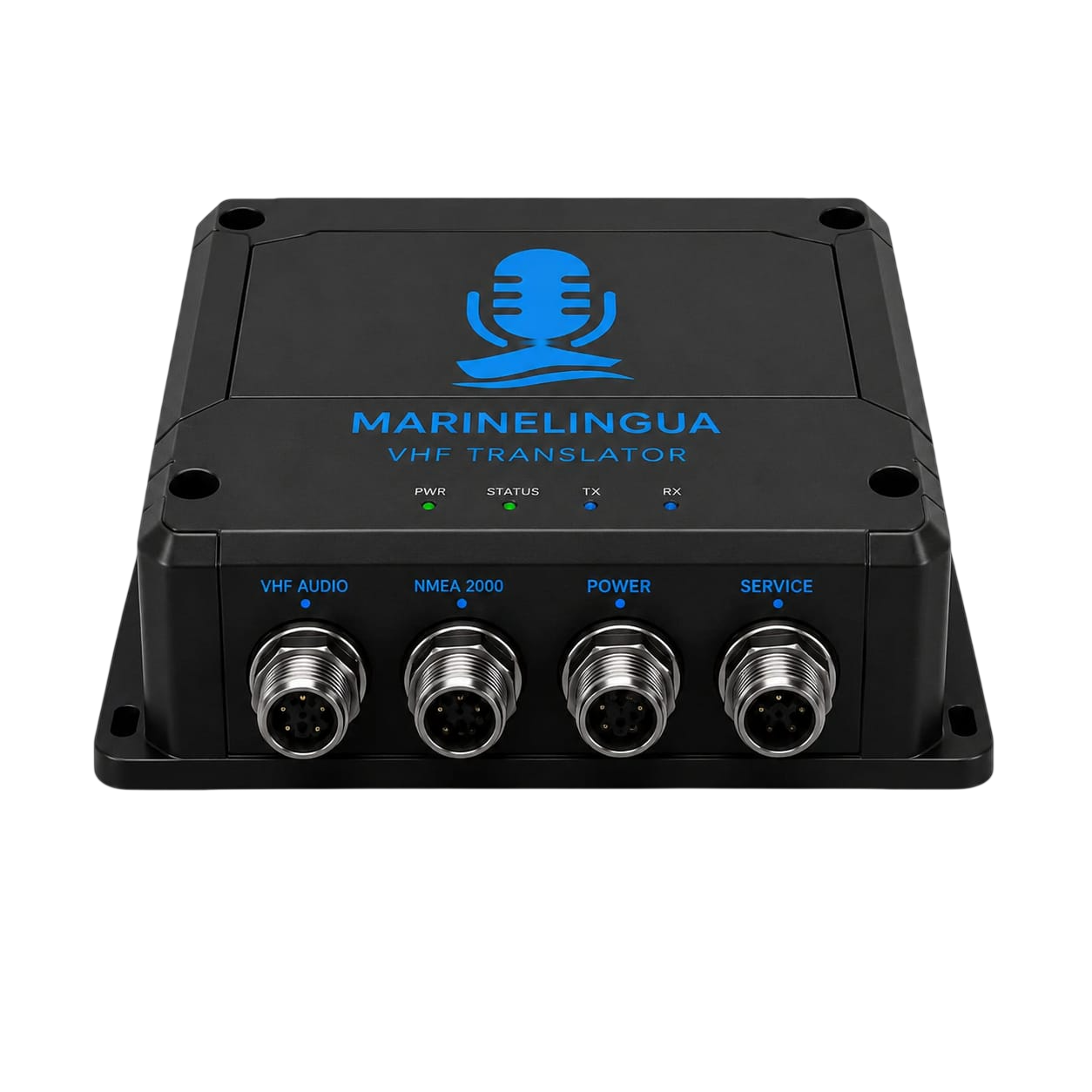 Boîtier MARINELINGUA, vue de face